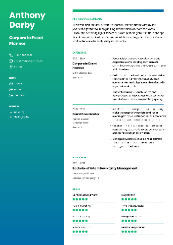 Corporate Event Planner Resume Corporate Event Planner Resume