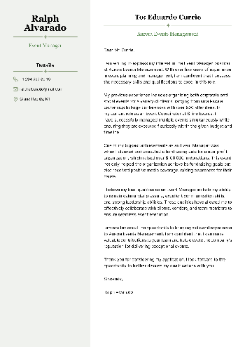 Event Manager Cover Letter Event Manager Cover Letter
