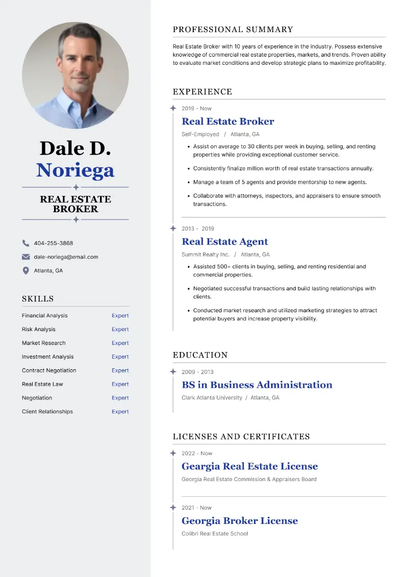 Real Estate Broker Resume Real Estate Broker Resume