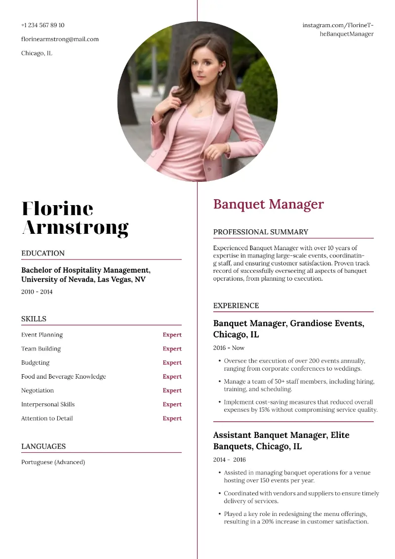 Banquet Manager Resume Banquet Manager Resume