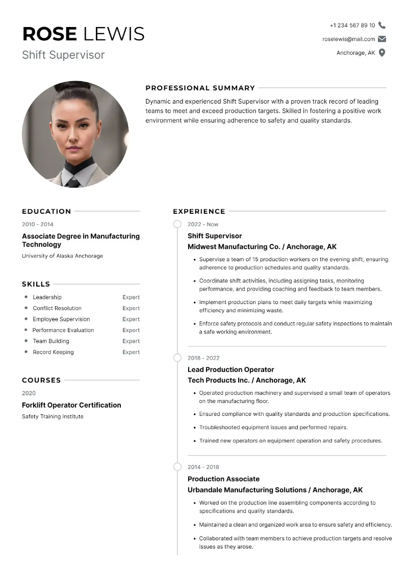 20 Supervisor Resume Examples and Templates for 20