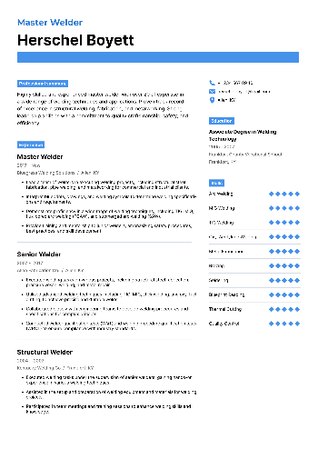 Master Welder Resume Master Welder Resume