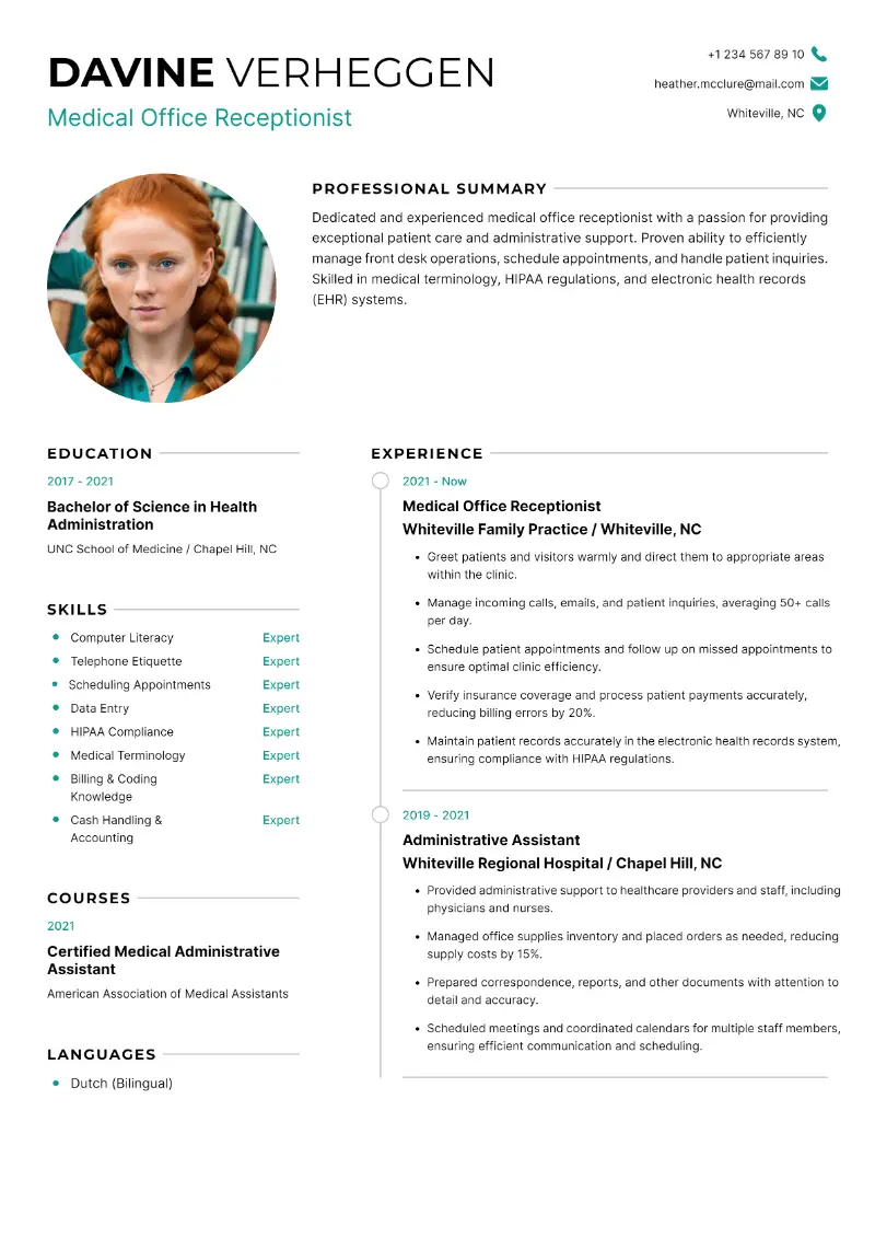 Medical Receptionist Resume Examples and Tips for 2024