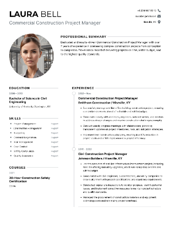 Commercial Construction Project Manager Resume Commercial Construction Project Manager Resume