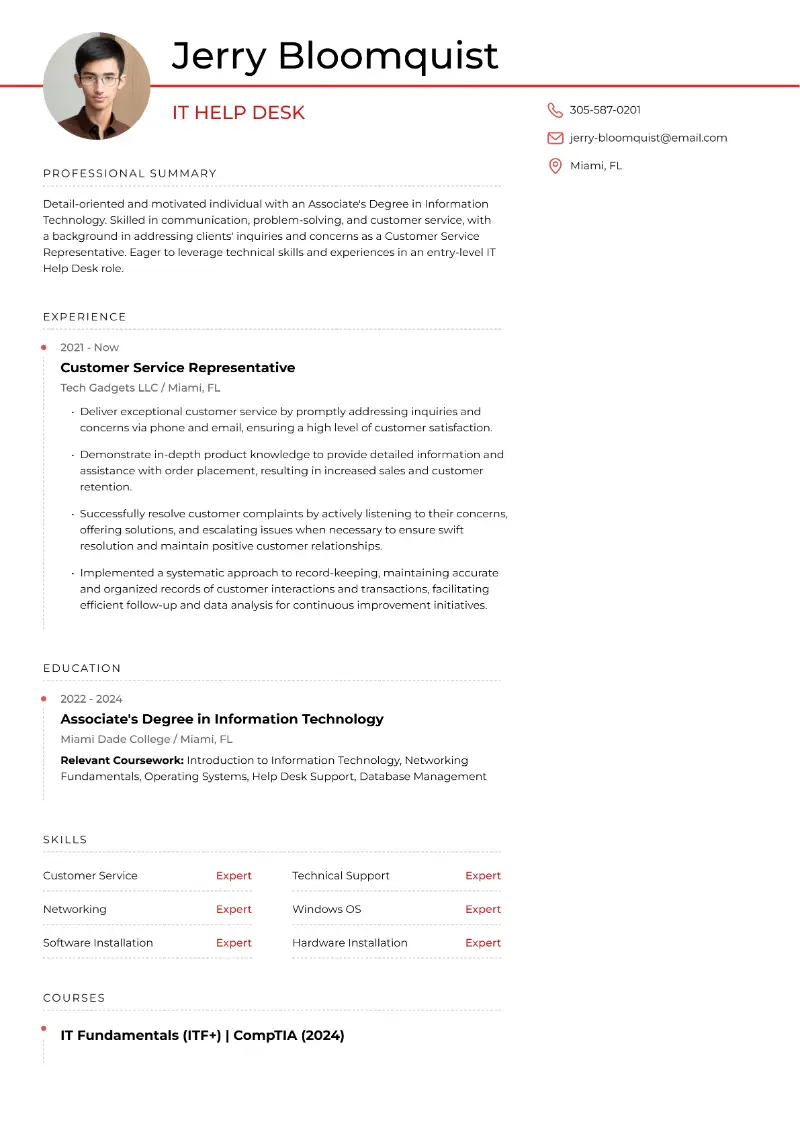 IT Help Desk Resume