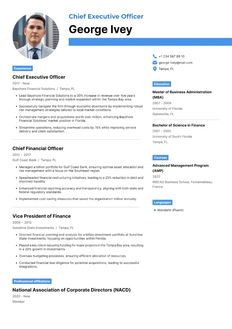 CEO Resume Examples and Writing Guide for 2024