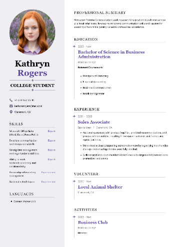 College Student Resume College Student Resume