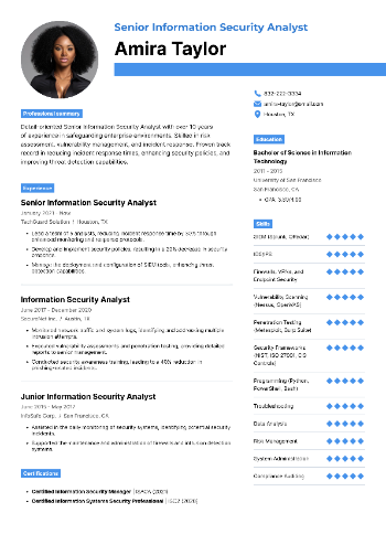 Senior Information Security Analyst Resume Senior Information Security Analyst Resume