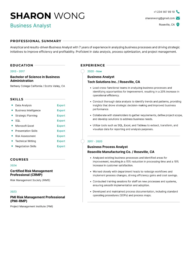 Business Analyst Resume Examples and Insider Tips