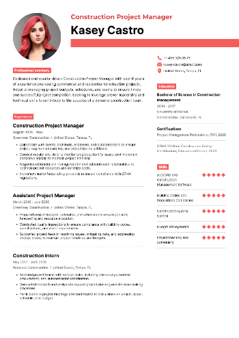 Construction Project Manager Resume Construction Project Manager Resume