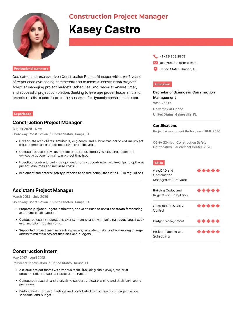 Project Manager Resume Examples and Writing Tips for 2024