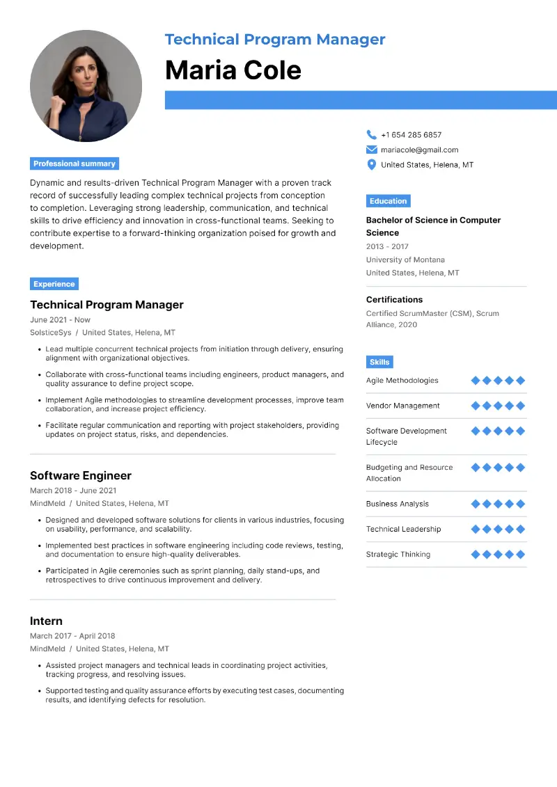 Program Manager Resume Examples for 2024