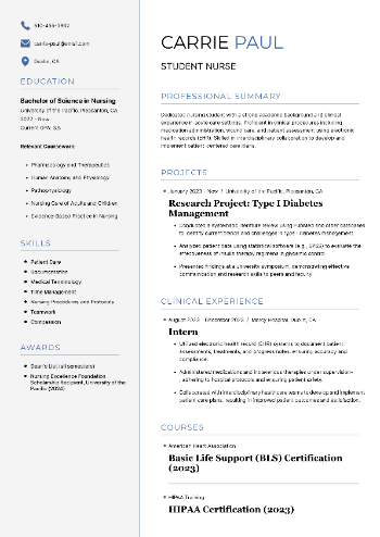 Student Nurse Resume Student Nurse Resume