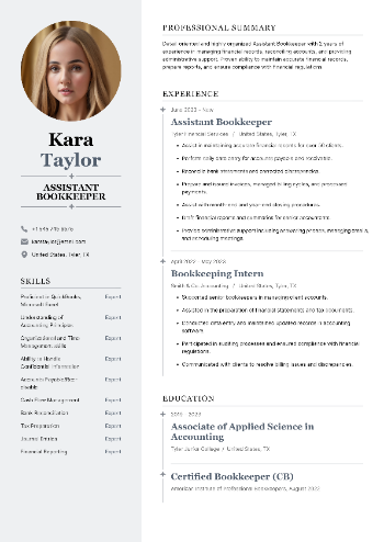 Assistant Bookkeeper Resume Assistant Bookkeeper Resume