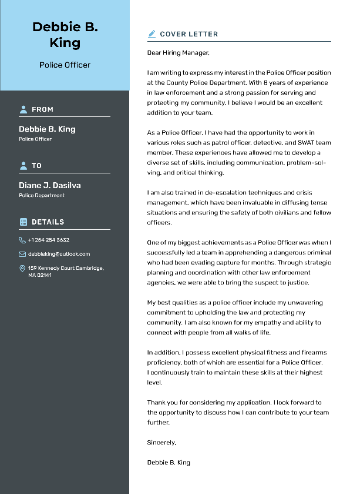 Police Officer Cover Letter Example Police Officer Cover Letter Example