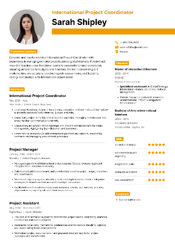 International Project Coordinator Resume International Project Coordinator Resume