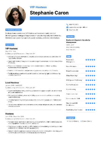 VIP Hostess Resume VIP Hostess Resume