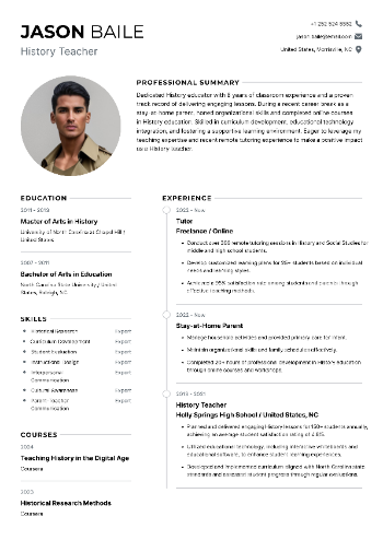 History Teacher Resume History Teacher Resume