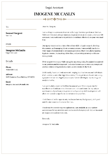 Legal Assistant Cover Letter Legal Assistant Cover Letter