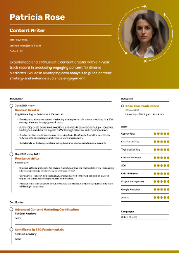 Content Writer Resume Content Writer Resume