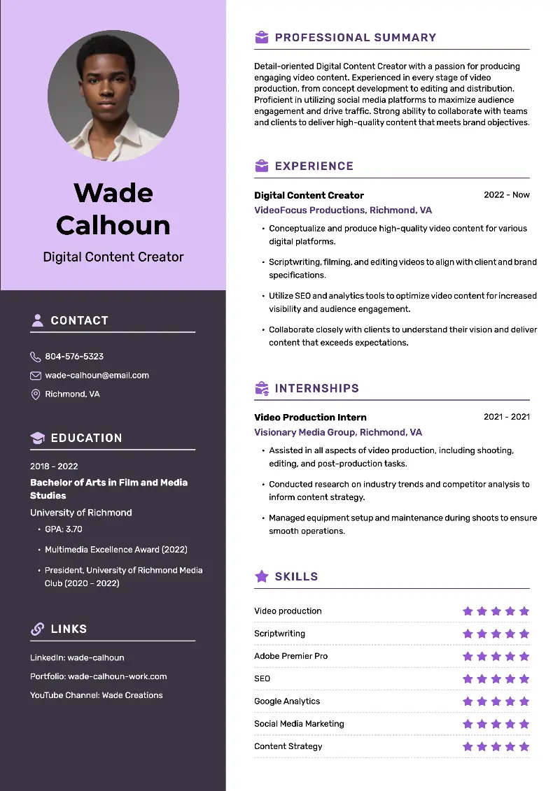 Content Creator Resume: Examples & Full Writing Guide