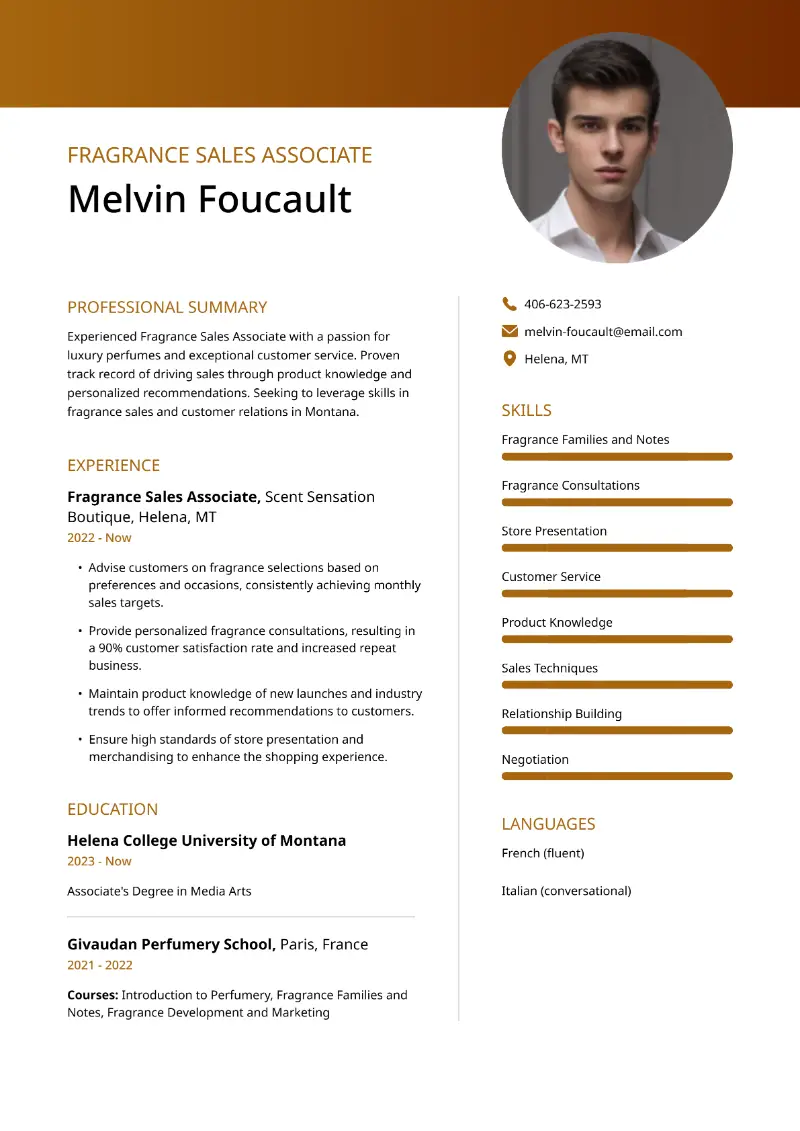 Fragrance Sales Associate Resume Fragrance Sales Associate Resume