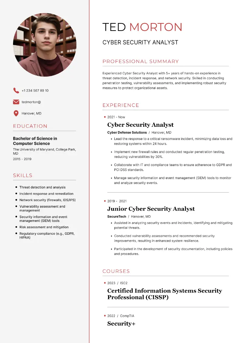 Best Cyber Security Resume Examples for 2024