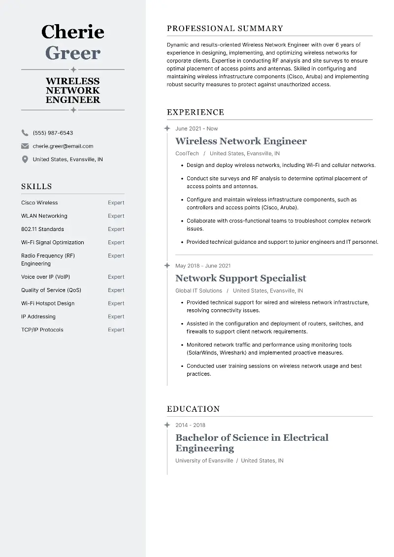 Network Engineer Resume Examples and Tips