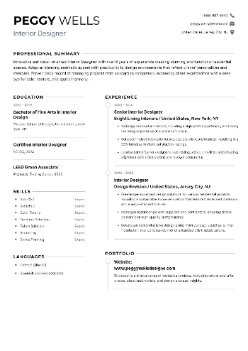 Interior Designer Resume Interior Designer Resume