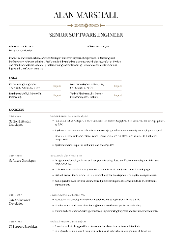 Senior Software Engineer Resume Senior Software Engineer Resume
