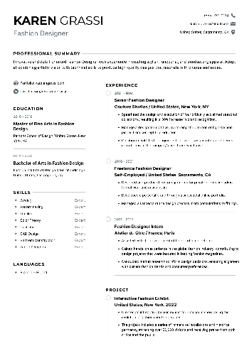 Fashion Designer Resume Fashion Designer Resume