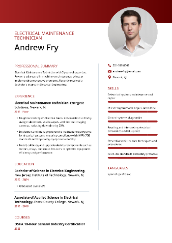 Electrical Maintenance Technician Resume Electrical Maintenance Technician Resume