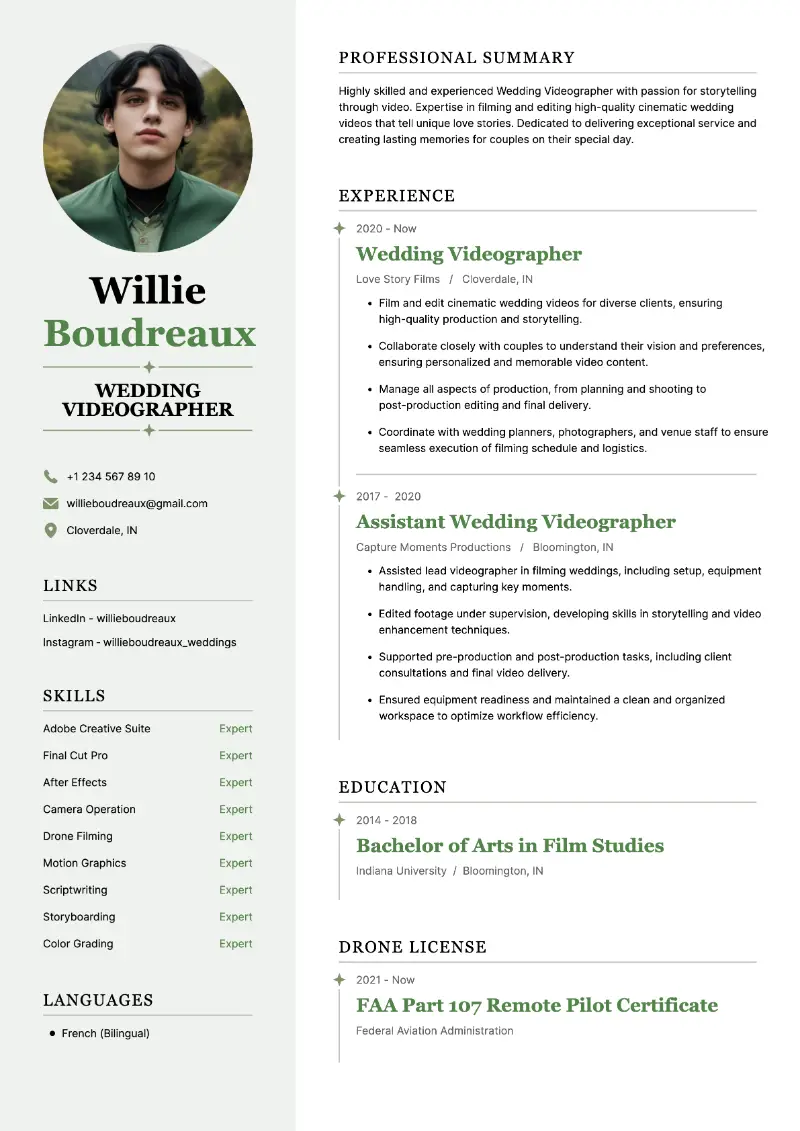 Videographer Resume Examples and Writing Tips