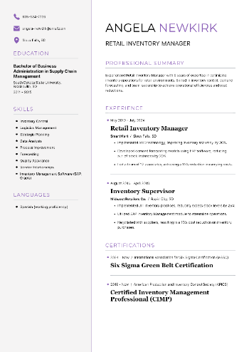 Retail Inventory Manager Resume Retail Inventory Manager Resume