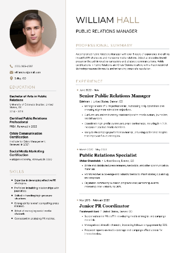 Public Relations Manager Resume Public Relations Manager Resume