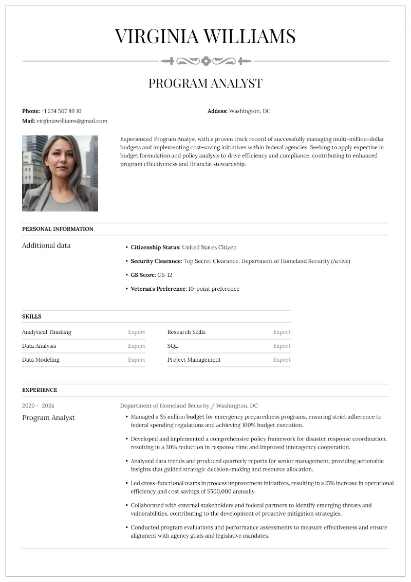 Government Resume Examples and Federal Format