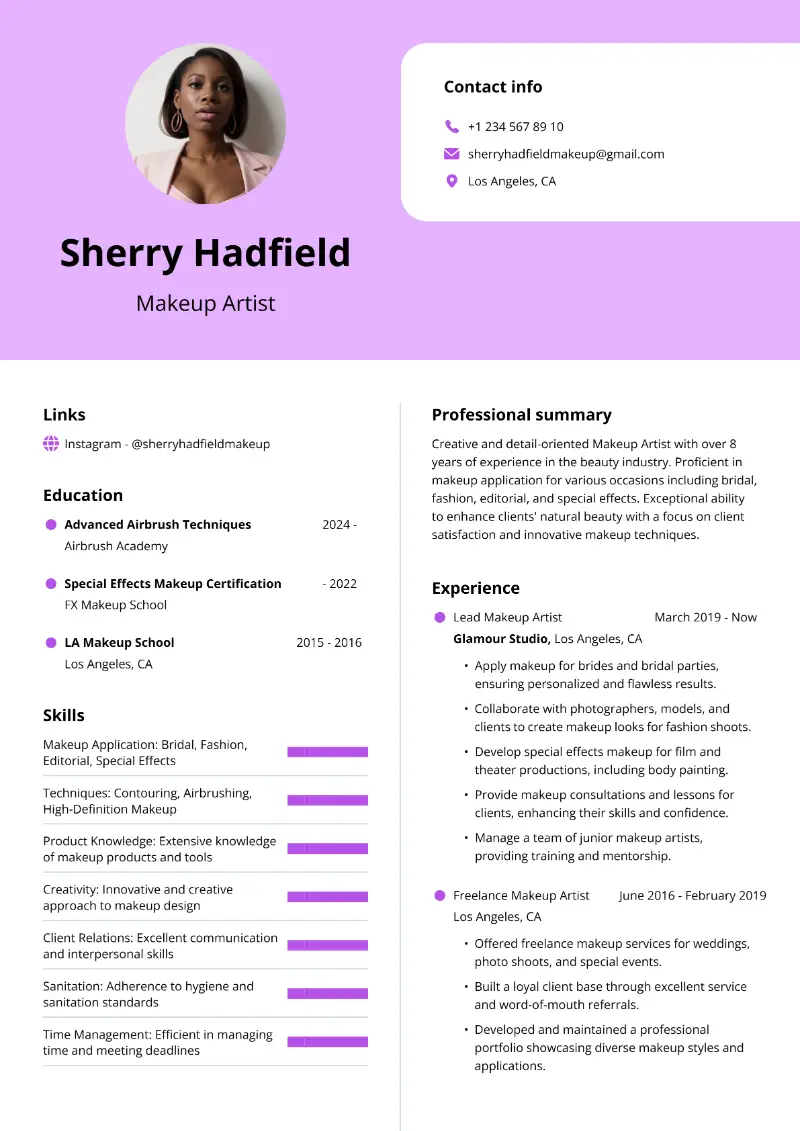 Makeup Artist Resume Makeup Artist Resume