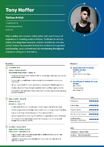 Tattoo Artist Resume Tattoo Artist Resume