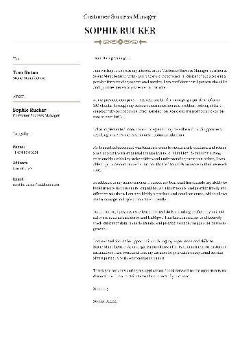 Customer Success Manager Cover Letter Sample Customer Success Manager Cover Letter Sample