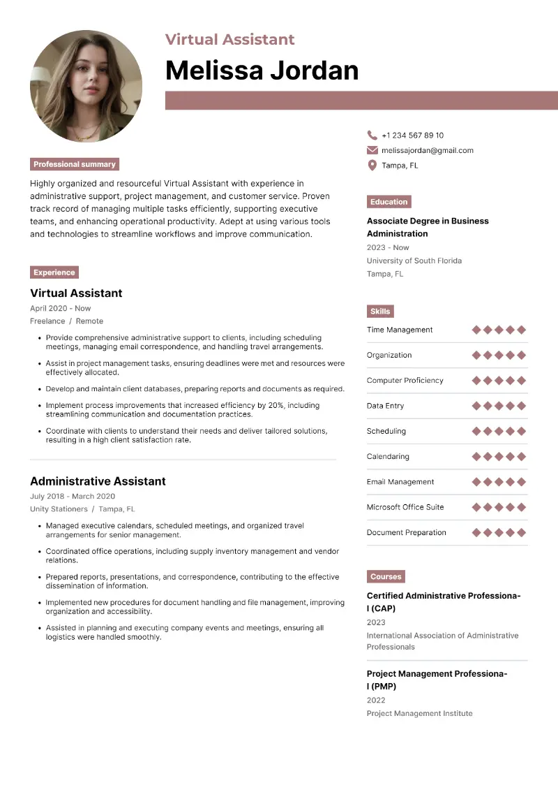 Virtual Assistant Resume Examples and Tips for 2024