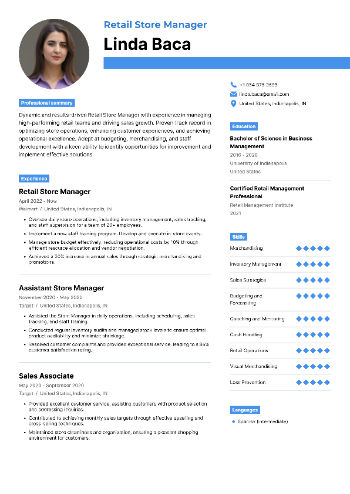 Retail Store Manager Resume Retail Store Manager Resume