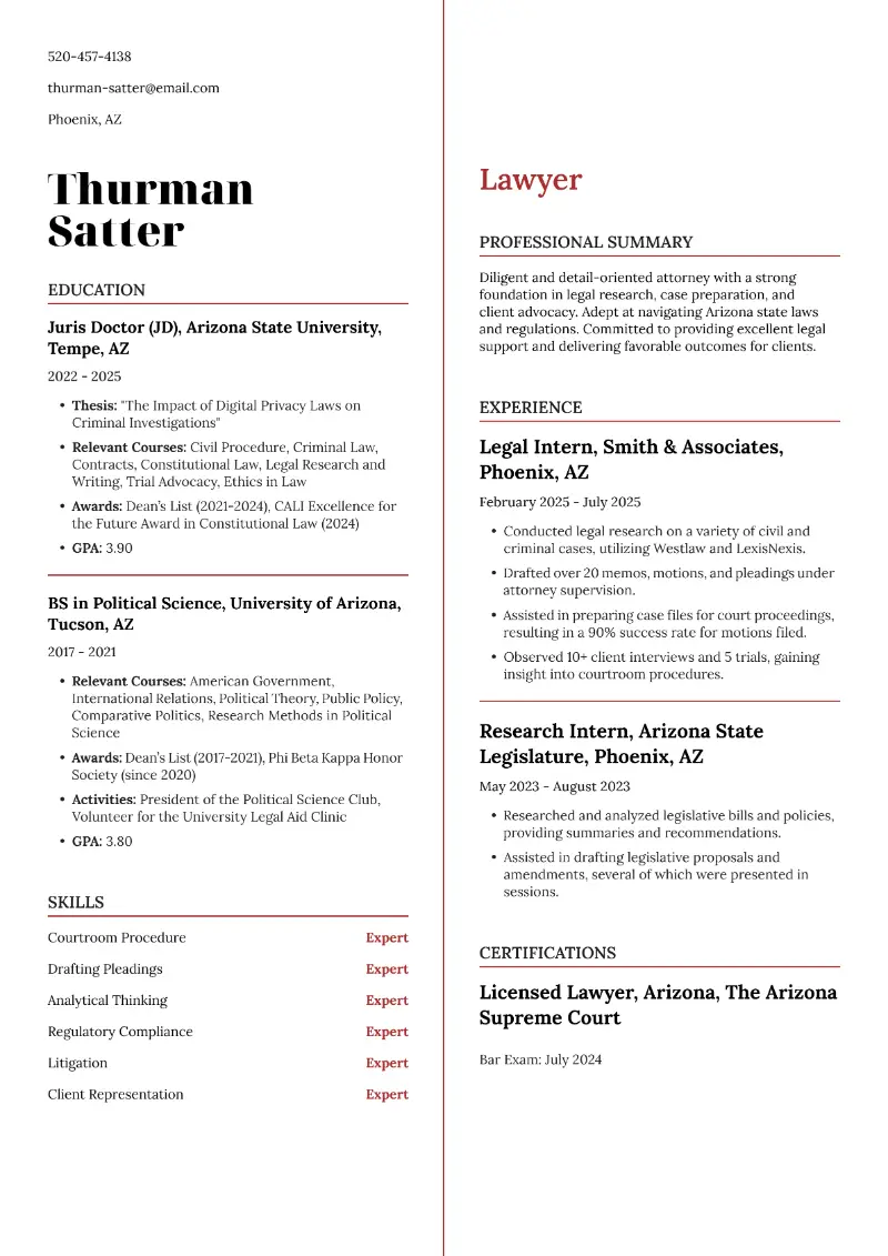 Lawyer Resume Lawyer Resume