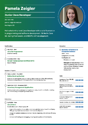 Junior Java Developer Resume Junior Java Developer Resume