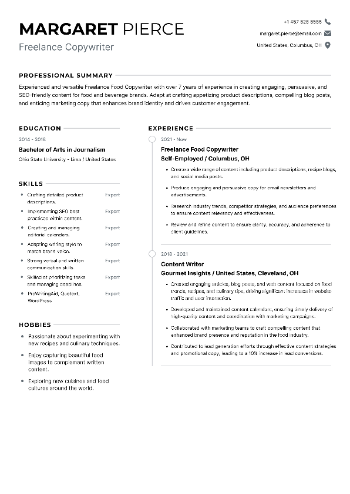 Freelance Copywriter Resume Freelance Copywriter Resume