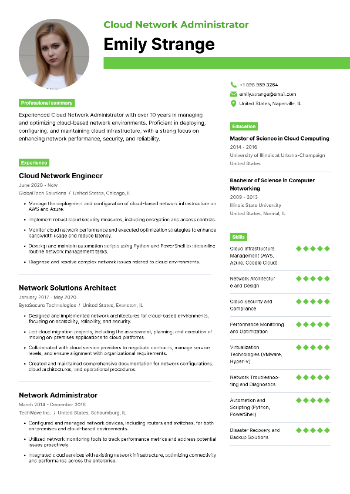 Cloud Network Administrator Resume Cloud Network Administrator Resume