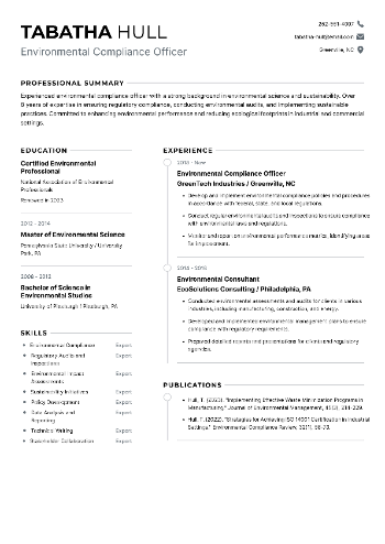 Environmental Compliance Officer Resume Environmental Compliance Officer Resume
