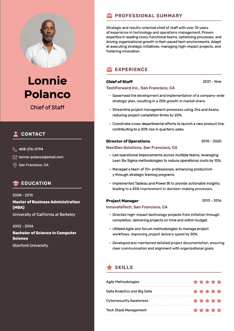 Chief of Staff Resume