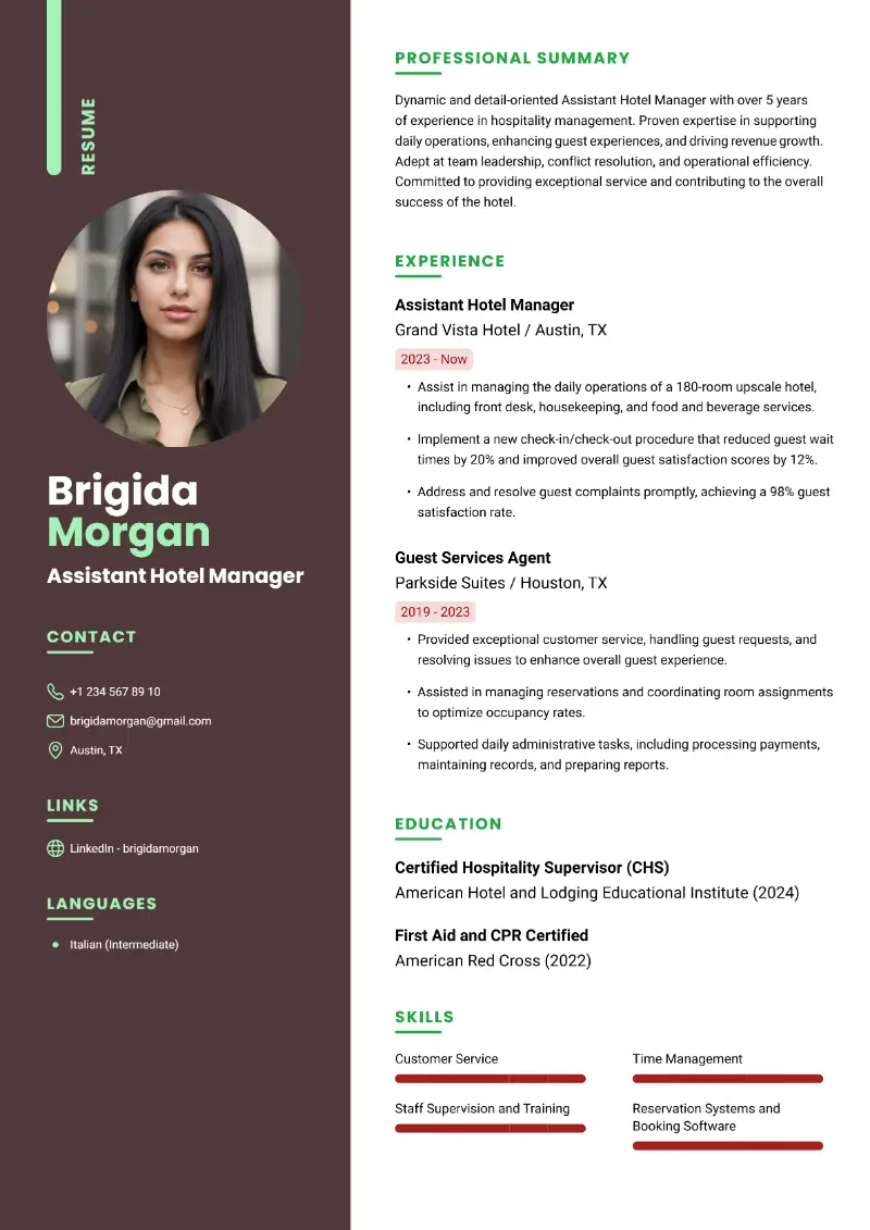 Assistant Hotel Manager Resume Assistant Hotel Manager Resume