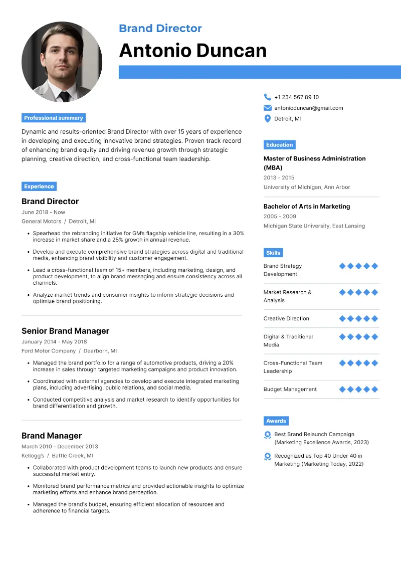 Brand Director Resume Brand Director Resume