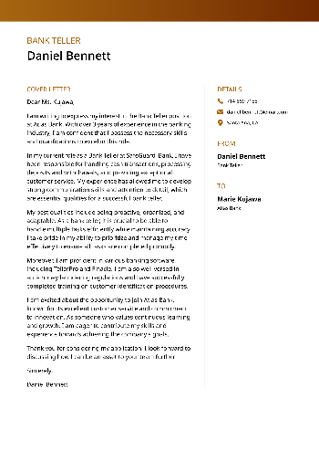 Bank Teller Cover Letter Bank Teller Cover Letter